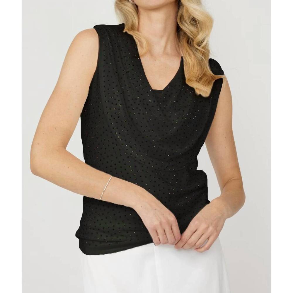 NEW FRANK LYMAN studded top in black